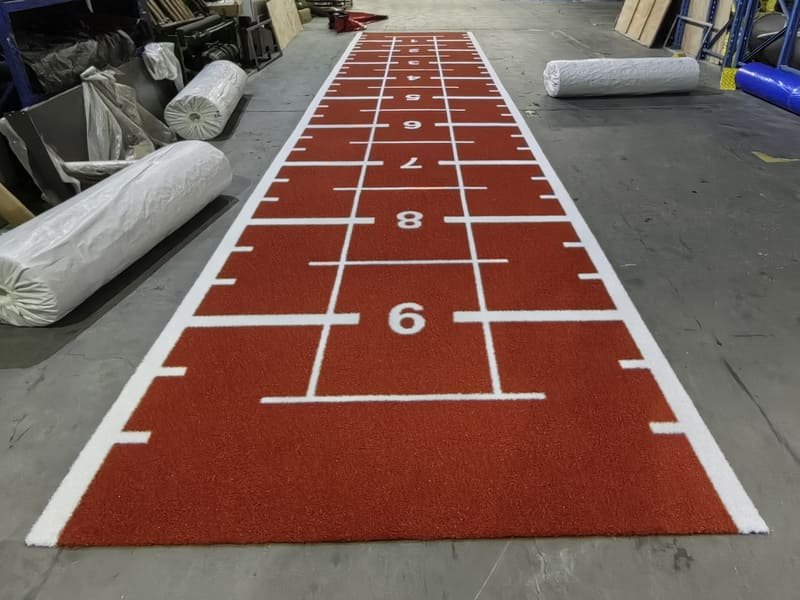Comparison of gym turf fibers under magnification